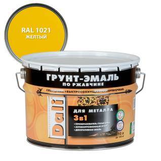 Грунт-эмаль по ржавчине 3 в 1 гладкая алкидная Dali RAL 1021 желтый 10 л