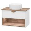Тумба с раковиной Brevita Bergen - 80 Дуб Гала, Белый матовый 52x80x48