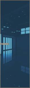 Межкомнатная дверь Profil Doors 1 AGN цвет профиля Никель матовый, стекло безопасное 4 мм зеркало синее 700x2000