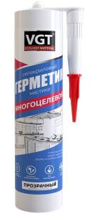 Герметик силиконизированный многоцелевой VGT прозрачный 280 гр
