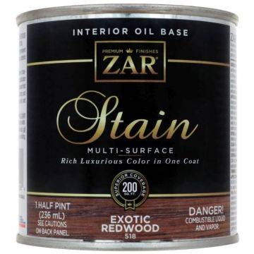 Льняное тонирующее масло ZAR Stain Interior Oil Base 518 Экзотический палисандр (Exotic Redwood) 0.236 л