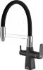 Смеситель для кухни ZorG Steel Hammer SH 818-6 Black Cr с гибким изливом