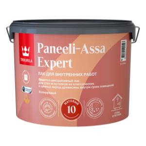 Лак интерьерный для стен и потолков акриловый Tikkurila Paneeli Assa Expert матовый 9 л