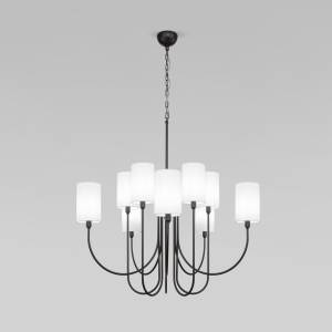 Большая подвесная люстра Eurosvet Abbey 60164/10 черный Smart