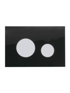 Кнопка смыва Cezares Lux LUX-GN-01-C черное стекло, клавиши хром