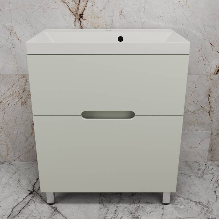 Тумба с раковиной Style Line Матис 70 напольная, олива, раковина жасмин, 82x70x45