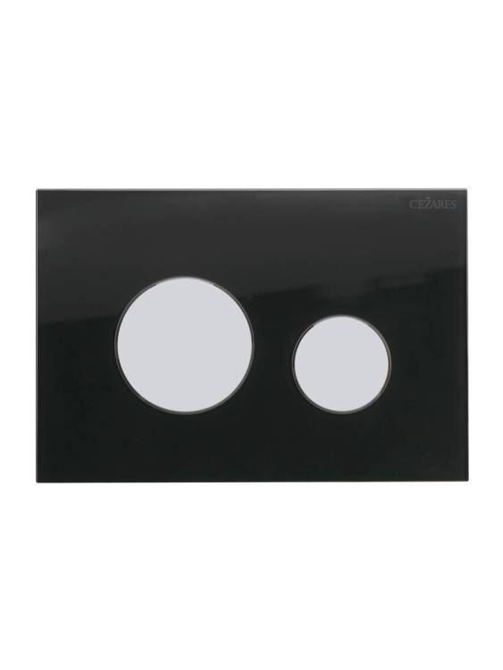 Кнопка смыва Cezares Lux LUX-GN-01-C черное стекло, клавиши хром