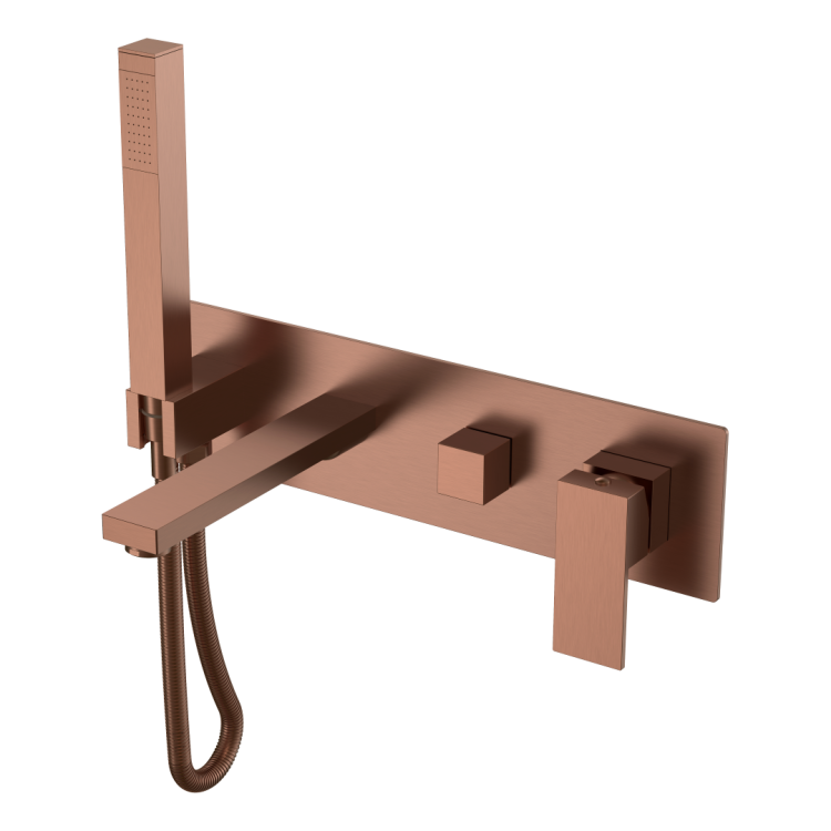 Смеситель для ванны Boheme Qubic 474-2-BRB Brushed Bronze