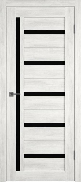 Межкомнатная дверь Владимирская Фабрика Дверей Atum 18 Nord Vellum стекло Black Gloss 900x2000
