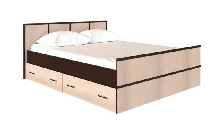 Кровать БТС МЕБЕЛЬ Сакура Light Н001144 венге, с проложками ДСП 140x200