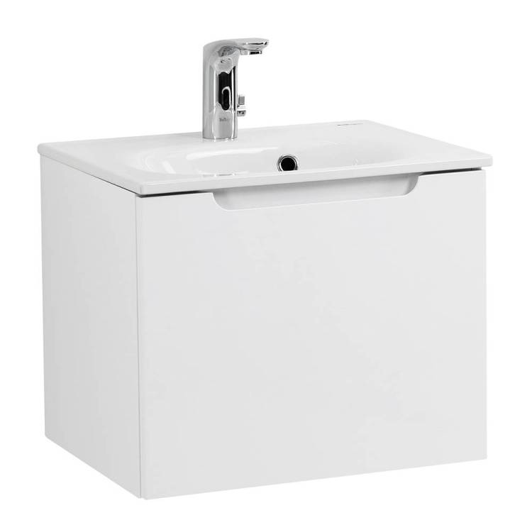 Тумба с раковиной Belbagno Etna ETNA-500-1C-SO-BL-P 49.6x39.2x40 Bianco Lucido подвесная с одним выкатным ящиком