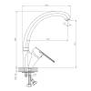 Смеситель для кухни Decoroom DR72 DR72021 одноручный с высоким повортным изливом Хром фото 2