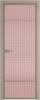 Межкомнатная дверь Profil Doors 4 AX цвет профиля Никель матовый, стекло безопасное 6 мм мору розовое 600x2000