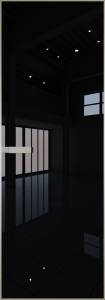 Межкомнатная дверь Profil Doors 1 AGN цвет профиля Никель матовый, стекло безопасное 4 мм lacobel черный лак 600x2000