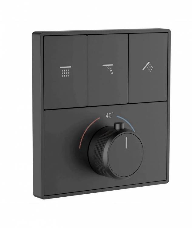 Внешняя часть смесителя Wonzon & Woghand WW-INF363A-GM на 3 потребителя, темный графит