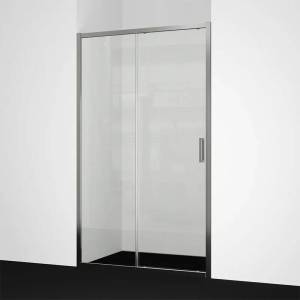 Душевая дверь в нишу Wasserkraft Tauber 64S30 профиль никель, стекло прозрачное, 130x200