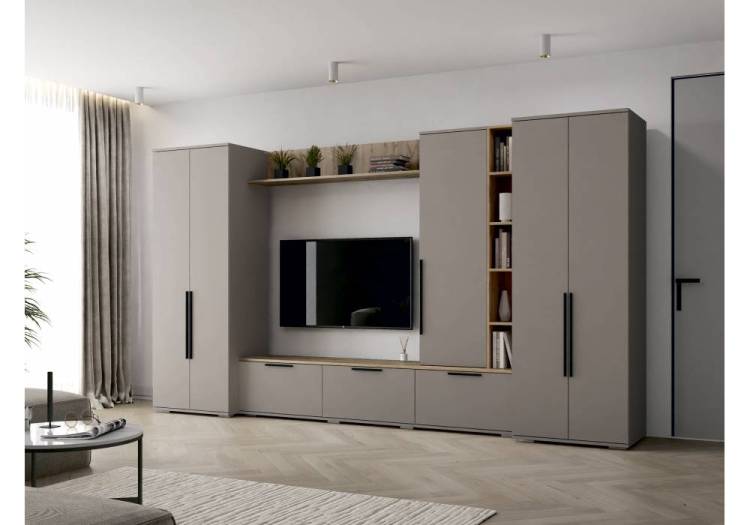 Модульная гостиная Woodville Филеста 664938 кашемир / дуб вотан