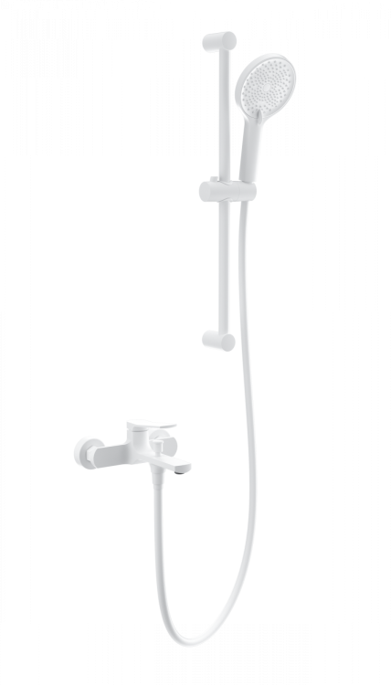 Смеситель для ванны Wonzon & Woghand WW-C2036-MW с душевым гарнитуром, белый матовый