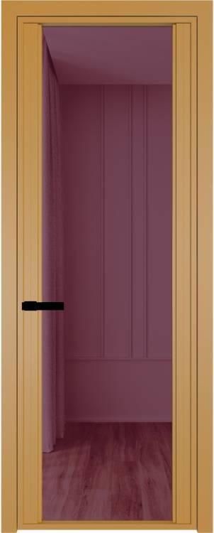 Межкомнатная дверь Profil Doors 2 AGP цвет профиля Золото, стекло безопасное 6 мм фиолетовое шпион 800x2000