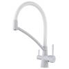 Смеситель для кухни Paulmark Siegen Si213111-WH с гибким изливом, белый матовый