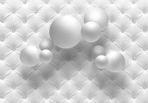 3D Фотообои Artegrafico «Шары на фоне стёганой кожи» ABS-014 акварель