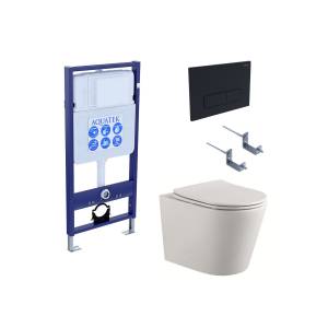 Комплект Aquatek Вега SET AQUATEK ВЕГА cmp-017 инсталляция с клавишей и крепежом, унитаз с сиденьем микролифт
