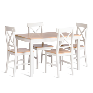 Набор обеденный Tetchair Хадсон 21335 white (белый)/natural (натуральный)