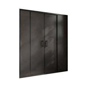 Душевая дверь в нишу MaybahGlass MGD-1830-6 профиль черный, стекло графит матовый, 190x195