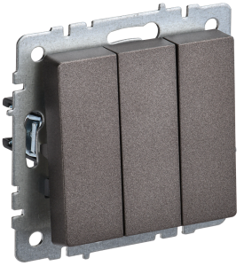 Выключатель 3-клавишный IEK Brite BR-V30-0-10-K45 темная бронза