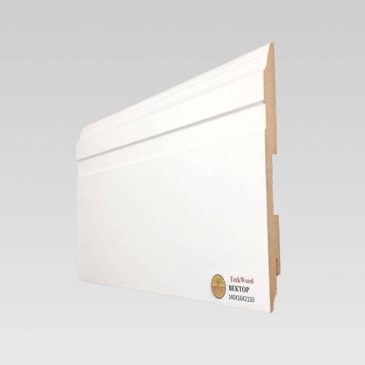 Плинтус МДФ TeckWood Белый Вектор 2150x140x16