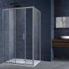 Душевой уголок Vincea Alpha VSR-3AL8014CLGM профиль вороненая сталь, стекло прозрачное, 140x80x195