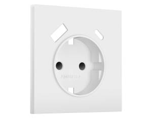 Лицевая панель для электрической розетки с заземлением со шторками 2USB A+C Ambrella Volt Sigma SP1300 белый матовый