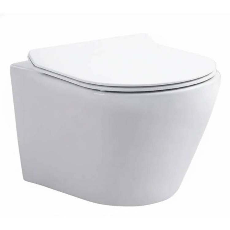 Унитаз подвесной Aquanet Atago W Short T безободковый, с крышкой-сиденьем микролифт