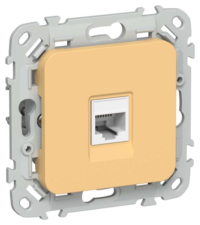 Розетка компьютерная RJ45 IEK Flite FI-K12-2-K90 золотарник