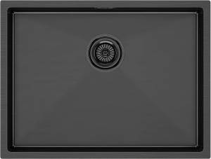 Мойка кухонная Paulmark Next PM215844-GM 440x580 мм вороненая сталь