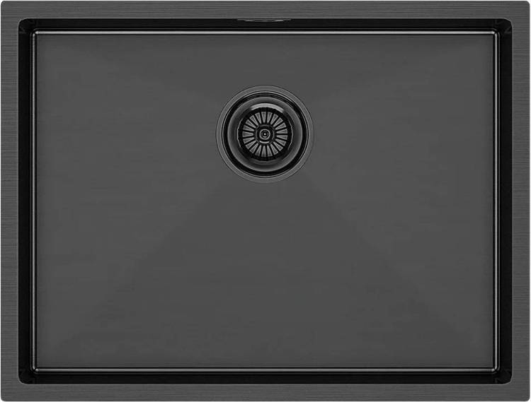 Мойка кухонная Paulmark Next PM215844-GM 440x580 мм вороненая сталь