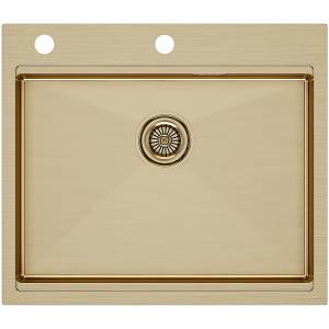 Мойка кухонная Paulmark Brim-pro PM705951-BG 59x51 брашированное золото