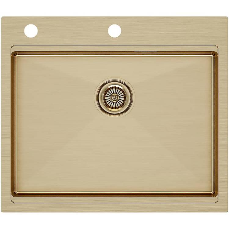 Мойка кухонная Paulmark Brim-pro PM705951-BG 59x51 брашированное золото