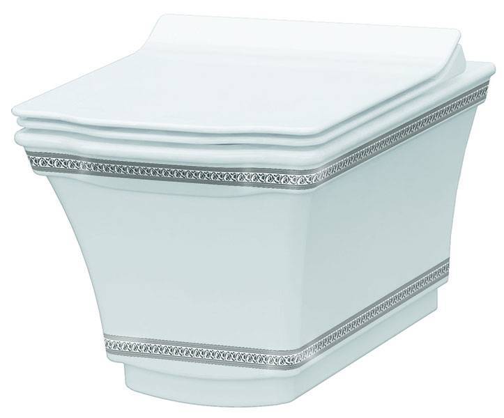 Унитаз Boheme Hermitage 951-CR подвесной с узором Chrome