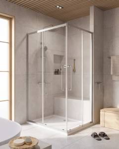 Душевой уголок Cezares Relax RELAX-304-AH-2-120/90-C-CR профиль хром глянцевый, стекло прозрачное, 120x90x200