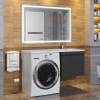 Тумба под раковину Uperwood Magenta 5930205161 под стиральную машину, подвесная, с дверцами, черная, 50 см фото 6