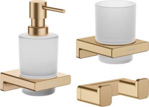 Набор Hansgrohe AddStoris Стакан 41749140 + Дозатор 41745140 + Крючок 41755140 шлифованная бронза