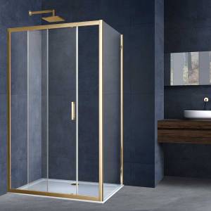 Душевой уголок Vincea Alpha VSR-3AL9013CLG 1300x900, профиль брашированное золото, стекло прозрачное