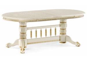 Стол Woodville Кантри 450824 крем, патина золото 200(280)x107x79