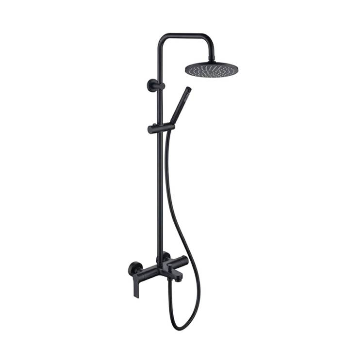 Душевая система Remer Class Line L34X7MMM20NO черная матовая, с изливом