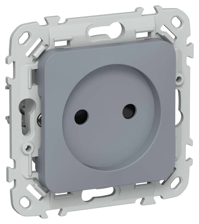 Розетка 1-местная с защитными шторками IEK Flite FI-R13-10-K35 маренго