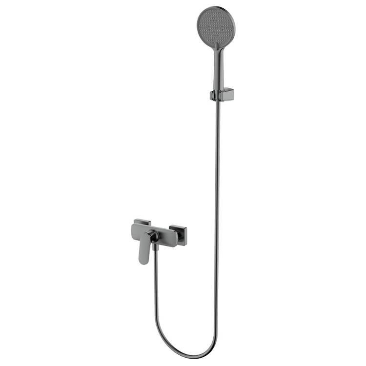 Смеситель для душа AQUAme Imola AQM6713GM с душевым набором, серый матовый