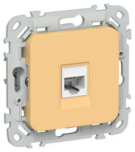 Розетка компьютерная RJ45 IEK Flite FI-K12-1-K90 золотарник