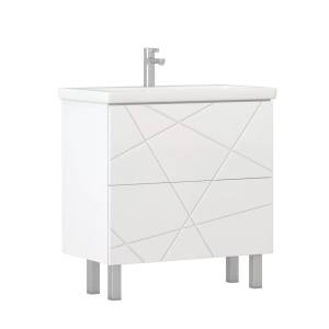 Тумба с раковиной Vigo Geometry 800-0-2 tn.GEO.9696.80.2Y белый, раковина Neo