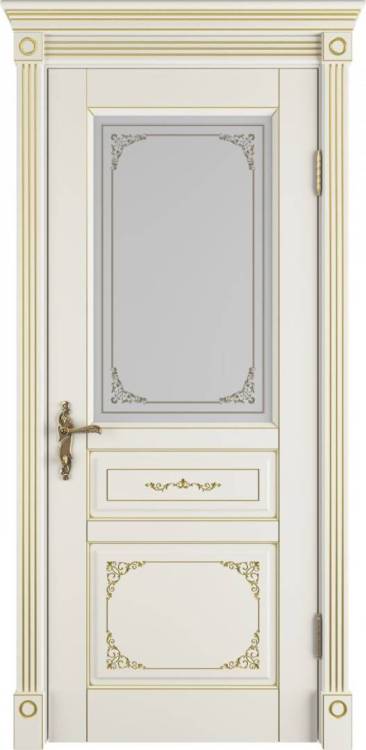 Межкомнатная дверь Владимирская Фабрика Дверей Afina Ivory PG стекло Art Cloud 800x2000
